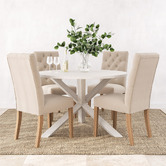 Temple &amp; Webster Windsor Linen Upholstered Dining Chairs