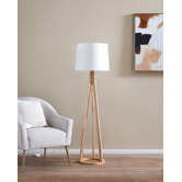Temple &amp; Webster Bailey Solid Wood Tripod Floor Lamp