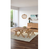 Temple &amp; Webster 6 Seater Brighton Oak Dining Table &amp; Bench Set