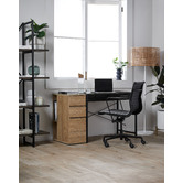 Temple &amp; Webster Beesly Desk &amp; Deluxe Eames Replica Office Chair Set