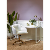 Temple &amp; Webster 140cm Carnegie Modern Office Desk &amp; Gatsby Chair Set
