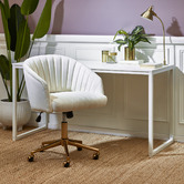 Temple &amp; Webster 140cm Carnegie Modern Office Desk &amp; Gatsby Chair Set