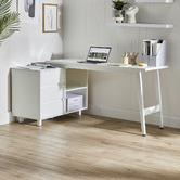 Temple &amp; Webster Dwight Corner Desk &amp; Eames Premium Replica Office Chair Set