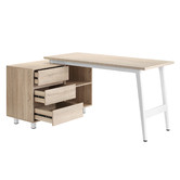 Temple &amp; Webster Dwight Corner Desk &amp; Eames Premium Replica Office Chair Set