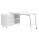 Temple &amp; Webster Dwight Corner Desk &amp; Eames Premium Replica Office Chair Set