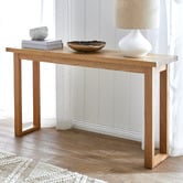 Temple &amp; Webster Ski-Leg Oak Wood Console Table