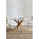 Temple &amp; Webster Charlie Round Faux Marble Dining Table