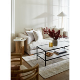 Temple &amp; Webster Anika Mango Wood &amp; Marble Side Table