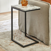 Temple &amp; Webster Boras Faux Marble Side Table