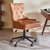 Temple &amp; Webster Tan Windsor Scoop Back Office Chair