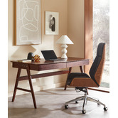 Temple &amp; Webster Walnut Torsby Office Writing Desk