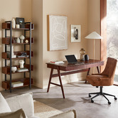Temple &amp; Webster Tan Windsor Scoop Back Office Chair