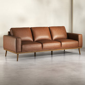 Temple &amp; Webster Landis 3 Seater Genuine Leather Sofa