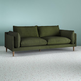 Temple &amp; Webster Terry 3 Seater Velvet Sofa