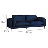 Temple &amp; Webster Terry 3 Seater Velvet Sofa