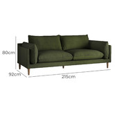 Temple &amp; Webster Terry 3 Seater Velvet Sofa