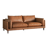 Temple &amp; Webster Terry Premium Genuine Leather Sofa