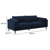 Temple &amp; Webster Terry 3 Seater Velvet Sofa