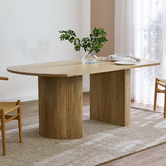 Temple & Webster Natural Anika Oval Mango Wood Dining Table