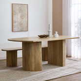 Temple &amp; Webster Anika Oval Mango Wood Dining Table
