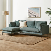Temple &amp; Webster Ocean Green Bellamy 3 Seater Sofa with Chaise