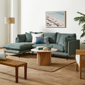 Temple &amp; Webster Ocean Green Bellamy 3 Seater Sofa with Chaise