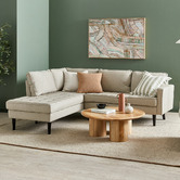 Temple & Webster Beige Stockholm 5 Seater Sofa with Chaise