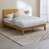 Temple &amp; Webster Natural Beckham Wooden Queen Bed