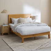 Temple &amp; Webster Natural Beckham Wooden Queen Bed