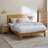 Temple &amp; Webster Natural Beckham Wooden Queen Bed