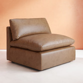 Temple &amp; Webster Martine Genuine Leather Armless Lounge Chair