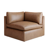 Temple &amp; Webster Martine Genuine Leather Corner Lounge Chair