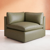 Temple &amp; Webster Martine Genuine Leather Corner Lounge Chair