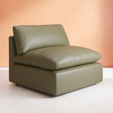 Temple &amp; Webster Martine Genuine Leather Armless Lounge Chair