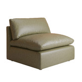 Temple &amp; Webster Martine Genuine Leather Armless Lounge Chair