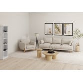 Temple &amp; Webster Clover Pillar Leg Round Mango Wood Coffee Table