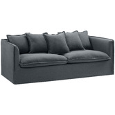 Temple &amp; Webster Montauk 3 Seater Slipcover Sofa &amp; Ottoman Set