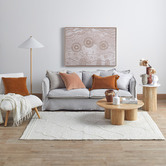 Temple &amp; Webster Clover Mango Wood Pillar Leg Coffee Table