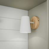 Temple &amp; Webster Como Rubberwood Adjustable Wall Sconce