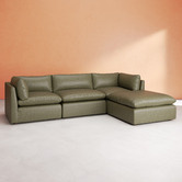 4 Piece Martine Genuine Leather Sofa Set | Temple & Webster