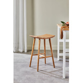 Temple &amp; Webster 65.7cm Yoko Curved Ash Wood Barstool