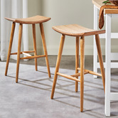 Temple &amp; Webster 65.7cm Yoko Curved Ash Wood Barstool