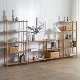 Temple &amp; Webster Natural Banjo 3 Tier Long Bookshelf
