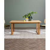 Temple &amp; Webster Oak Ski-Leg Dining Table