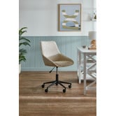 Temple &amp; Webster Textured Cream Nappa Office Chair