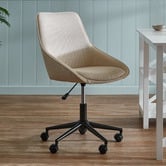 Temple &amp; Webster Textured Cream Nappa Office Chair