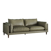 Temple &amp; Webster Terry 3 Seater Genuine Leather Sofa