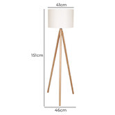 Temple &amp; Webster Carla Rubberwood Tripod Floor Lamp