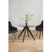 Temple &amp; Webster 100cm Anders Round Glass-Top Dining Table