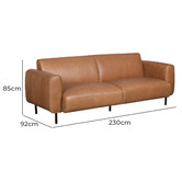 Temple &amp; Webster Bailey 3 Seater Genuine Leather Sofa
